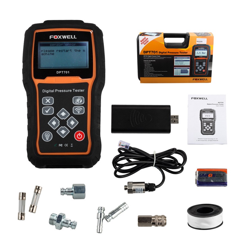 Tester ad alta pressione digitale Common Rail originale Foxwell DPT701